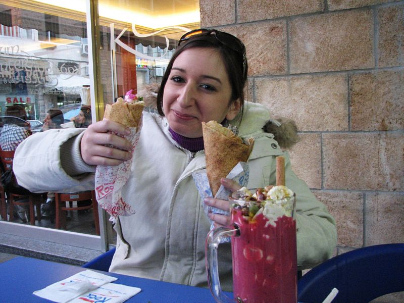 Double fisting the shawarma!