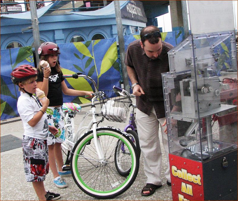 Vinny, always amazing the children (look at her cute bike!)