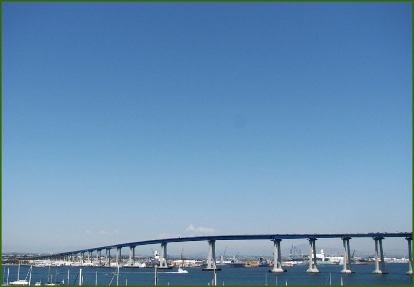The Coronado Bridge, connecting San Diego to Coronado Island