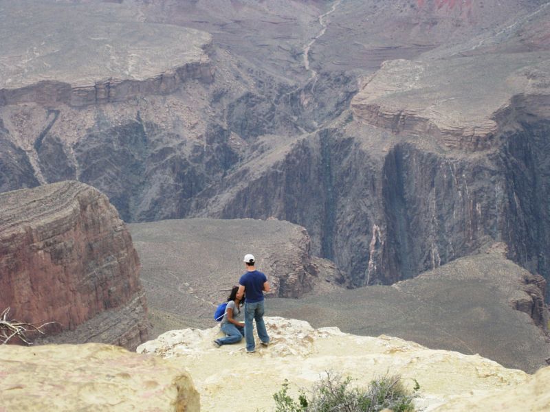 These people were insane! The girl was climbing all over the cliffs...we took this picture in case they went missing..lol